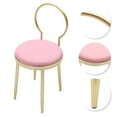 thumbnail image 2 of Miumaeov Vanity Chair Dressing Table Stool Pink Leather Seat Cushion with Backrest Makeup Vanity Stool, 2 of 18