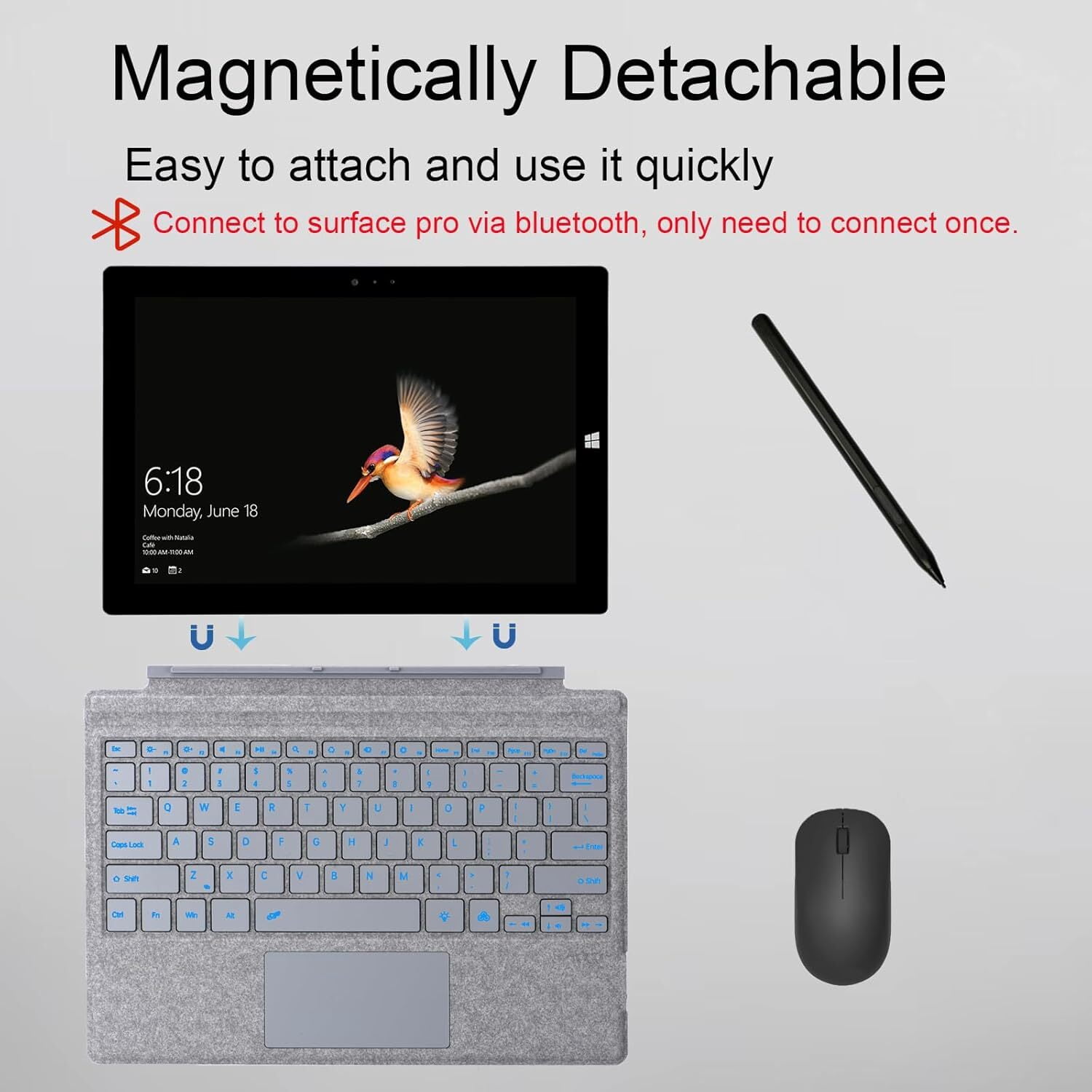 Microsoft Surface Pro 7+ Type Cover, Bluetooth Keyboard with