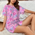 thumbnail image 4 of Sikiie Donuts Womens Pajama Sets Short Sleeve Top With Pants Sleepwear 2 Piece Lounge Set4X-Large, 4 of 6