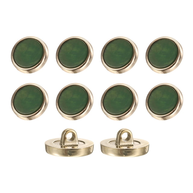 Botón Redondo 10Pack, 18mm/0.7" Botón Decorativo de Resina, Verde Oscuro