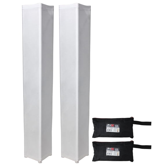 (2) ProX 6.56FT White Lycra Cover Sleeves for Quad Truss Segments [XTC-SQ656TS]