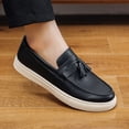 thumbnail image 3 of Wensltd Men Shoes Spring Fall Low Top Loafers with Tassel Detail Soft Sole Shoes for Summer Casual Wear Comfort Fit Black, 3 of 9