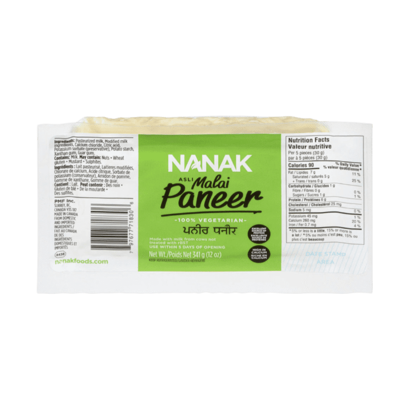NANAK MALAI PANEER, Nanak Malai Paneer is a premium quality dairy product made with the finest quality ingredients. This pack of malai paneer is creamy, rich and made with fresh milk. Its unique taste and texture make it a perfect addition to any meal. Enjoy it as is or use it to prepare delicious curries, gravies, and