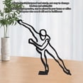 thumbnail image 3 of Athlete Lines Character Sculpture, Abstract Geometric Figure Statue Metal Art Ornament for Home Desktop, 3 of 7