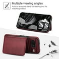 thumbnail image 2 of for Google Pixel 8 Case, Compatible with MagSafe, Detachable Magnetic Wallet Case with PU Leather Kickstand Card Slots Shockproof Protection 2 In 1 Case for Google Pixel 8, Winered, 2 of 5