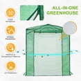 thumbnail image 4 of EAGLE PEAK 8x6 Portable Walk-in Greenhouse Instant Pop-up Indoor Outdoor Plant Gardening Green House Canopy with Dual Roll-up Zipper PE Door & Upgraded Screen Mesh Door, Green, 4 of 7