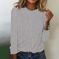 thumbnail image 2 of DDAPJ pyju Womens Long Sleeve Striped Shirt Fall Casual T-shirts Lightweight Crewneck Pullover Tops Ofertas del día Gray XXL, 2 of 5