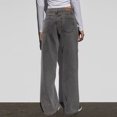 thumbnail image 4 of YYUIJK Womens Baggy High Waist Jeans Loose Straight Wide Leg Boyfriend Jeans Casual Denim Pants with Pockets Dark Gray L, 4 of 7