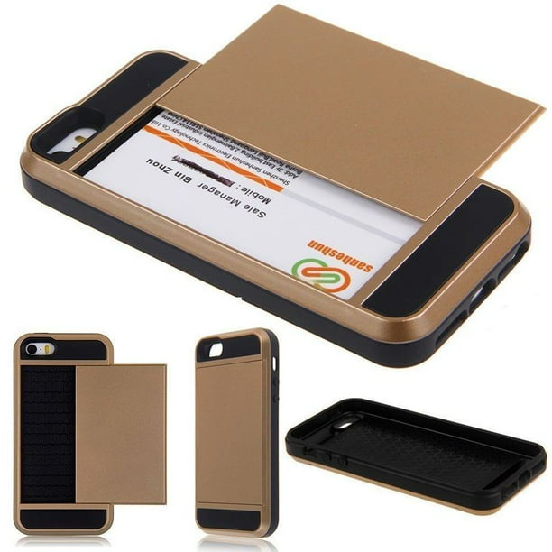 Shockproof Wallet Credit Card Holder Case Cover For Apple Iphone 7 Iphone 7 Plus Silver Walmart Com Walmart Com