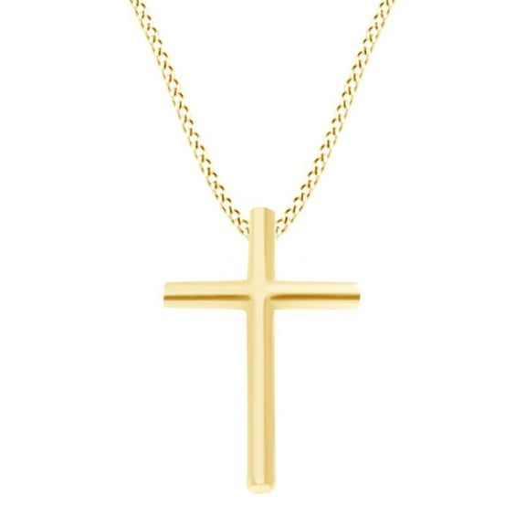 AFFY 14k Solid Yellow Gold Beautiful Cross Pendant Necklace