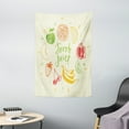 thumbnail image 1 of Fruit Tapestry, Eco Themed Colorful Sketch Food Pomegranate Peach Lime Pattern on Cream Background, Wall Hanging for Bedroom Living Room Dorm Decor, 40W X 60L Inches, Multicolor, by Ambesonne, 1 of 2