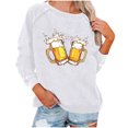 thumbnail image 2 of Rciityk White Women Crewneck Sweatshirt Fall Long Sleeve Pullover Sweaters Casual Loose Trendy Beers Graphic Printed Ladies Sweatshirt - Fall/Winter Savings Clearance, 2 of 4