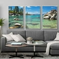 thumbnail image 3 of IDEA4WALL 3 Piece Framed Canvas Wall Art for Living Room, Bedroom Lake Tahoe Canvas Prints for Modern Home Decoration Ready to Hang, 3 of 4