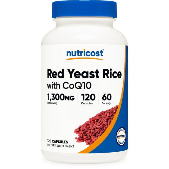 Nutricost Red Yeast Rice with CoQ10 1300mg, 120 Capsules, 60 Servings - Non-GMO, Gluten Free  Supplement
