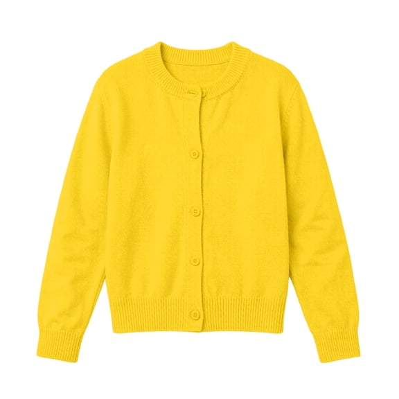 HAiming Kids Cardigan Button down Shirts Long Sleeve Comfy Loose Casual Solid Color Scoop Neck Blouses Vacation Outwear Tops