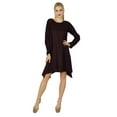 thumbnail image 2 of Bimba Women Asymmetrical Poncho Flaired Dress Knee Length Full Sleeve Dress, 2 of 6