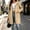 Khaki, variant on Husipze Hoodies for Women Fall Winter Mid Length Long Sleeved Drawstring Solid Hooded Sweatshirt With Pocket Black S