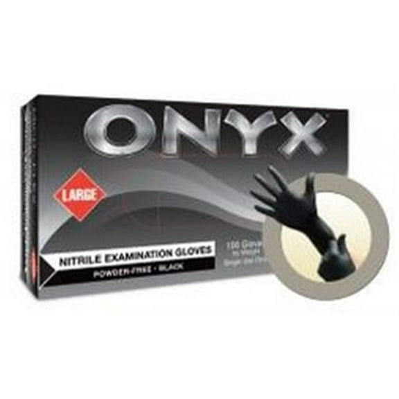 Microflex MICN644 Nitrile Exam Onyx Black Gloves, Extra Large - 100 Per Box