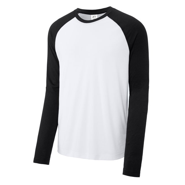 Gravity Threads Long Sleeve Tri-Blend Wicking Raglan Tee - Black/White - 2XL