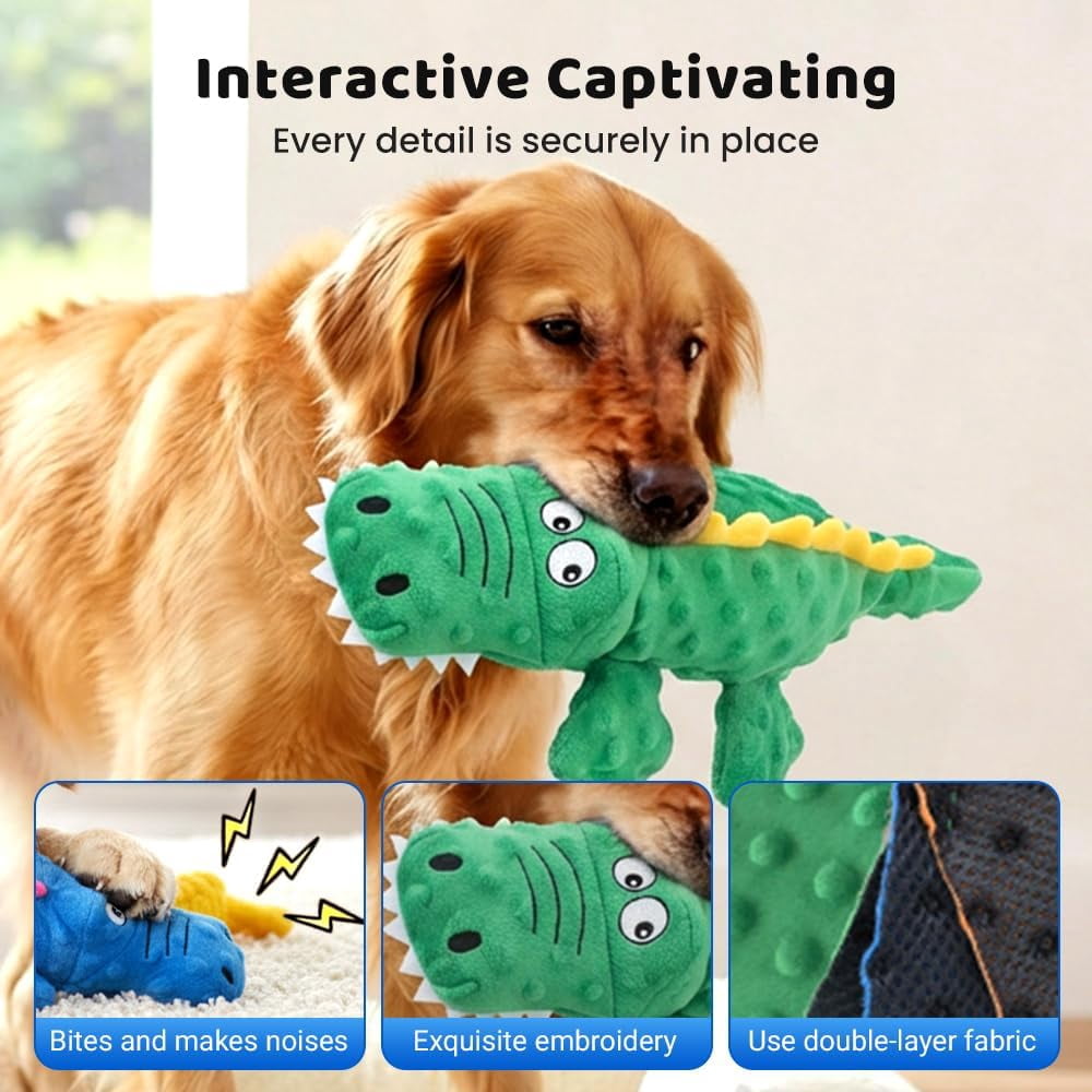 Indestructible Dog Toys for Aggressive Chewers, 2026 New Squeaky Dog Toys for Aggressive Chewers Dogs, Puppy, Interactive Squeaky Durable Teething Toys for Small Medium Large Pets (Green)