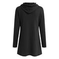 thumbnail image 5 of QHFBli Women Hooded Sweater Dress Trendy Texture Knit Casual Pullover Hoodies Loose Fit Long Sleeve Elegant Sweatshirt Fall Dress, 5 of 5