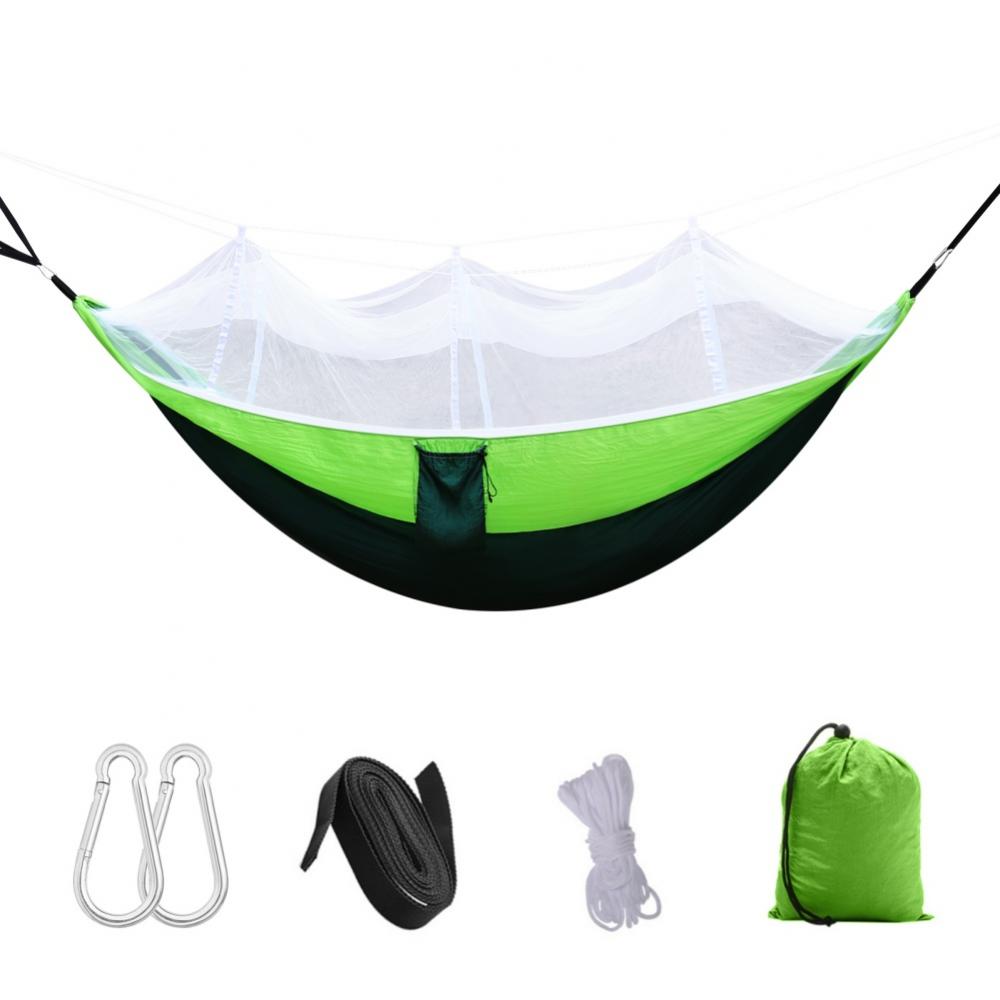 Camping Hammock with Mosquito Bug Net, Tree Straps, Carabiners, Sling and Storage Bag, Outdoor Portable Hammock for Men Women Kid for Backpacking, Patio, Hiking, Yard, Camping - image 1 of 6