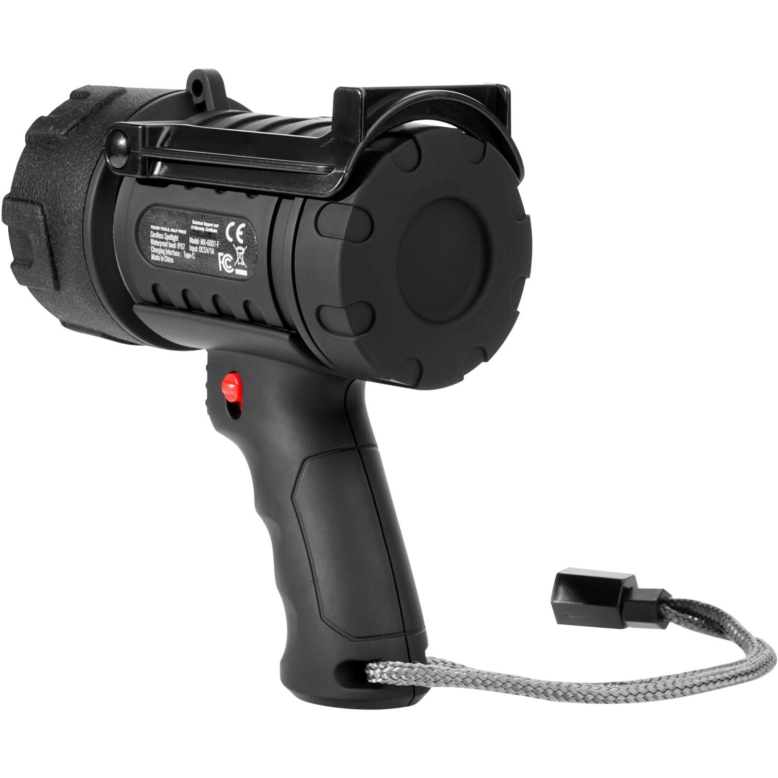 Rechargeable Cordless LED Spotlight 200000 Lumens, 350m Beam Portable Flashlight, High Power Handheld Light for Camping Hunting Emergency