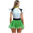 thumbnail image 5 of YiZYiF Womens Shiny Alien Costume for Halloween Space Cadet Astronaut Fly Sleeve Skater Dress Green XXL, 5 of 6