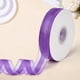 thumbnail image 3 of Cinta de organza transparente de 1 pulgada de ancho con borde de satén morado, gasa de malla transparente, cinta de hilo de tela a rayas, a granel con carrete, 3 of 9