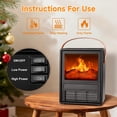 thumbnail image 4 of Calefactor portátil tipo chimenea AckMizz Mini con llama 3D, negro, 4 of 8