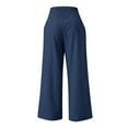 thumbnail image 4 of USNSM Women's Wide Leg Yoga Trousers Fashion Comfy Loose Fit Palazzo Pants Lounge Breathable Jogger Straight Trousers Navy M, 4 of 4