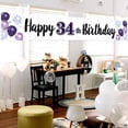thumbnail image 4 of Happy 34th Birthday Decorations,34th Purple Balloon Large Birthday Hanging Banner Sign,34 Years Old Bday Party Supplies., 4 of 10