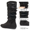 thumbnail image 4 of Ecetana Women's Slouchy Knee-High Boots with Flat Heel and Side Zipper, 4 of 7