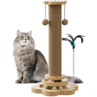 Small Cat Tree,Cat Tower with Cat Scratching Post and 2 Level Cat Track Balls,Hanging Ball and Interactive Toys