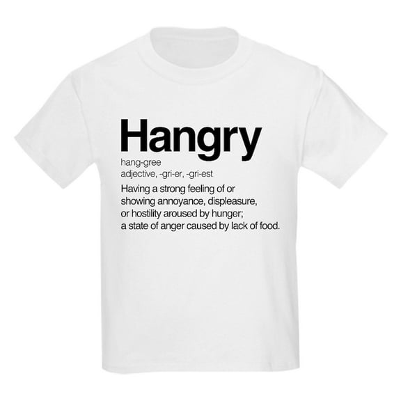 CafePress - Hangry Definition Kids Light T Shirt - Light T-Shirt Kids XS-XL