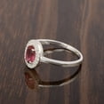 thumbnail image 3 of 7x5MM Oval Shape Red Cz Gemstone 925 Sterling Silver Solitaire Halo Women Wedding Ring, 3 of 5