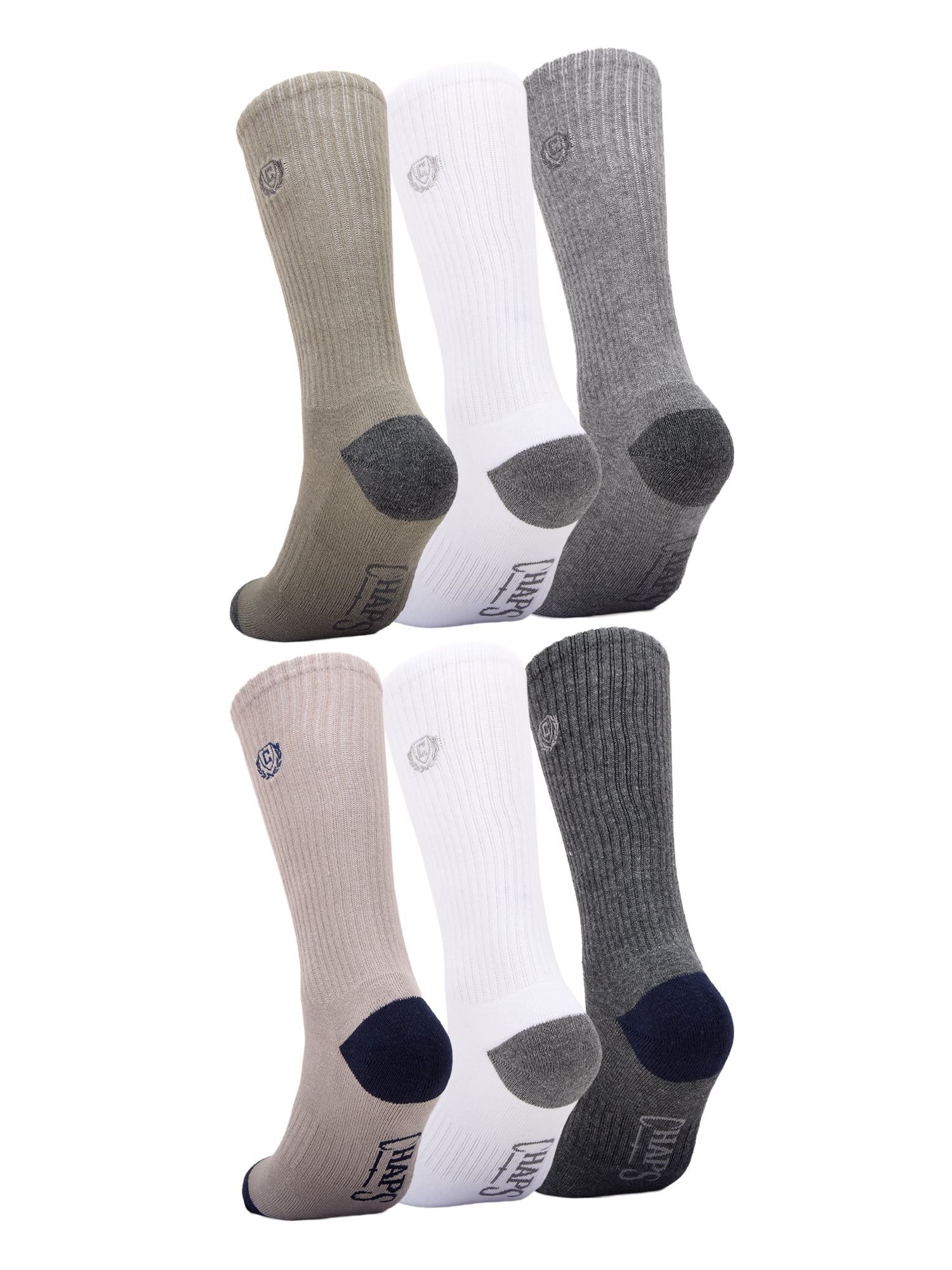 Chaps Athletic Half Cushion Crew 6-Pack Men's, Sock Size 10-13