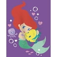 thumbnail image 2 of Girl's The Little Mermaid Ariel Flounder Hug  Graphic Tee Purple Berry Small, 2 of 4