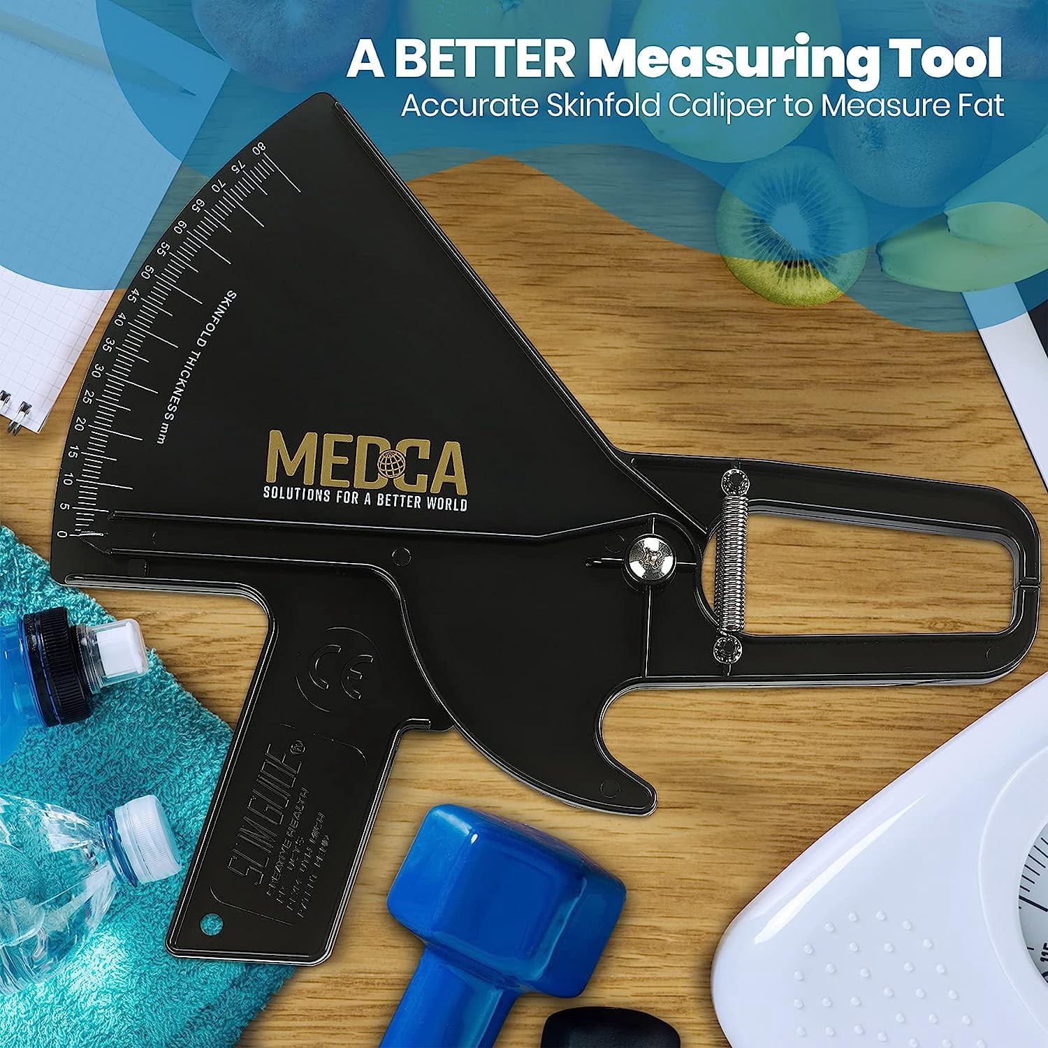 MEDca Pro Body Skin Caliper - Handheld BMI Measuring Tool