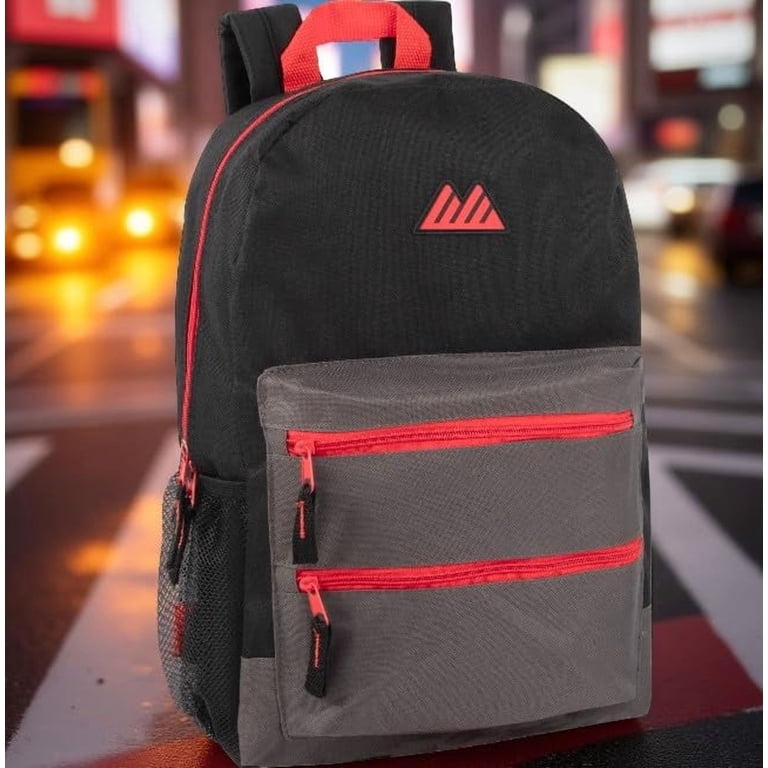 Summit Ridge 17" Two-Tone Travel Backpack, Black & Red photo 5