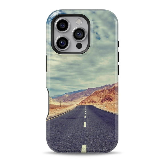 DesignSkinz Scratch-Resistant Hard Slim Case Compatible with iPhone 16 (Compatible with MagSafe) - Desert Road