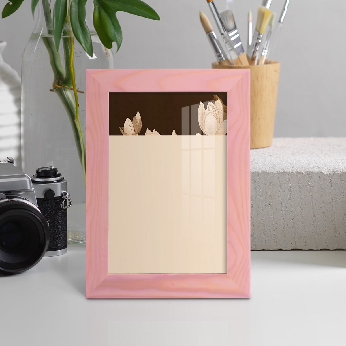 Asian Brocade II - Framed Print w/glass - Sunset Pink