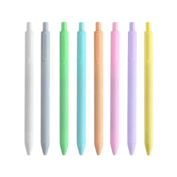 Nkmbld 8 Pack Retractable Gel Pens, 0.5mm Fine Point Smooth Writing Pens for Journaling Note Taking, Ultra Long Lasting and Consistent Ink Flow