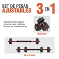 thumbnail image 3 of Set De Mancuernas Ajustables Barra Discos Pesas Ejercicio, 3 of 8