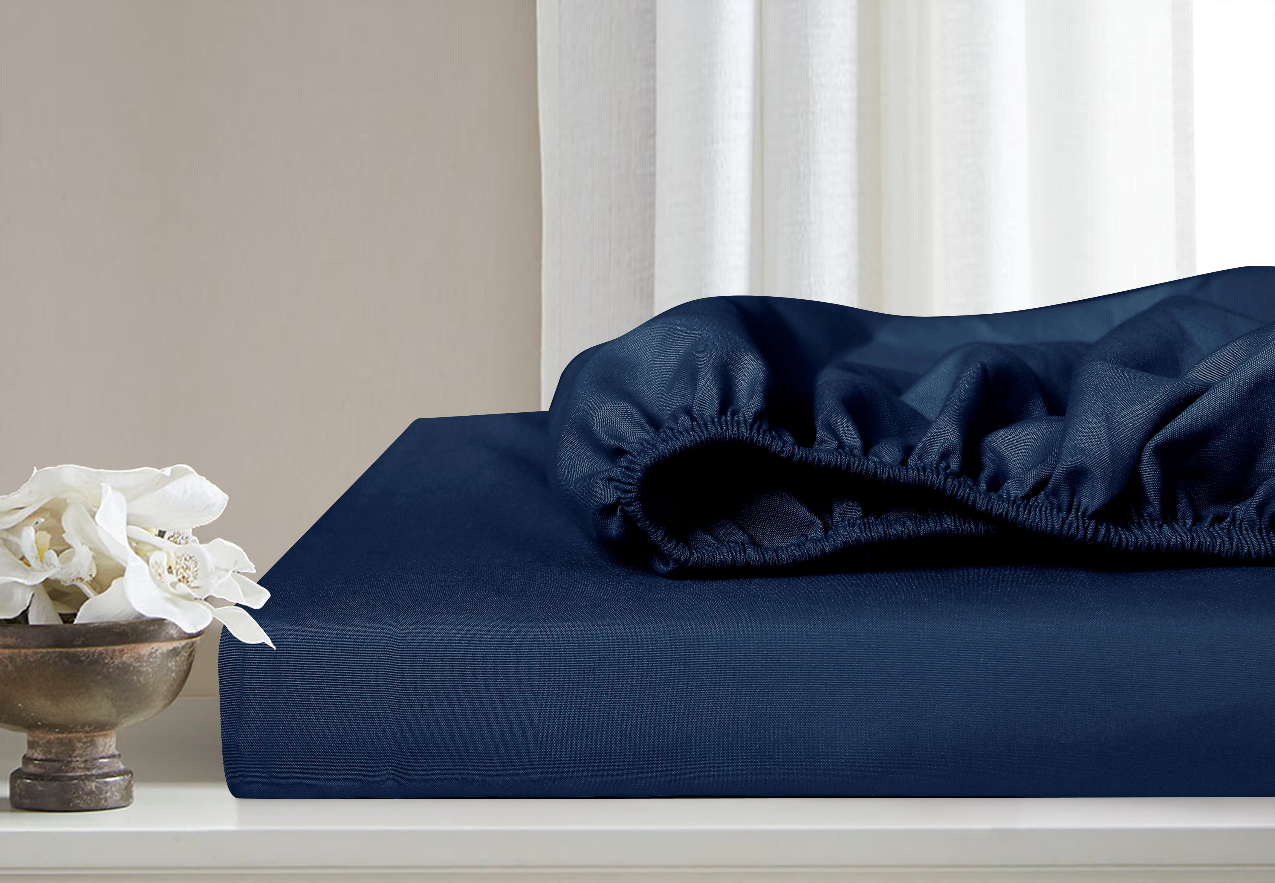 Swift Home Basic 4-Piece Double Size Sheet Set, Ultra Soft, Deep Pocket, Easy Care Bedding Set, Navy