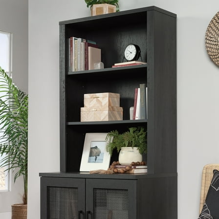 Sauder Tiffin Line Engineered Wood Library Hutch in Raven Oak