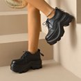 thumbnail image 5 of Willtoo Womens Platform Lace‑Up Walking Shoes Chunky Lug Sole Wedge Heel Casual Footwear Fashion Thick Sole Height‑Increasing Low‑Top Dress Shoes, 5 of 6