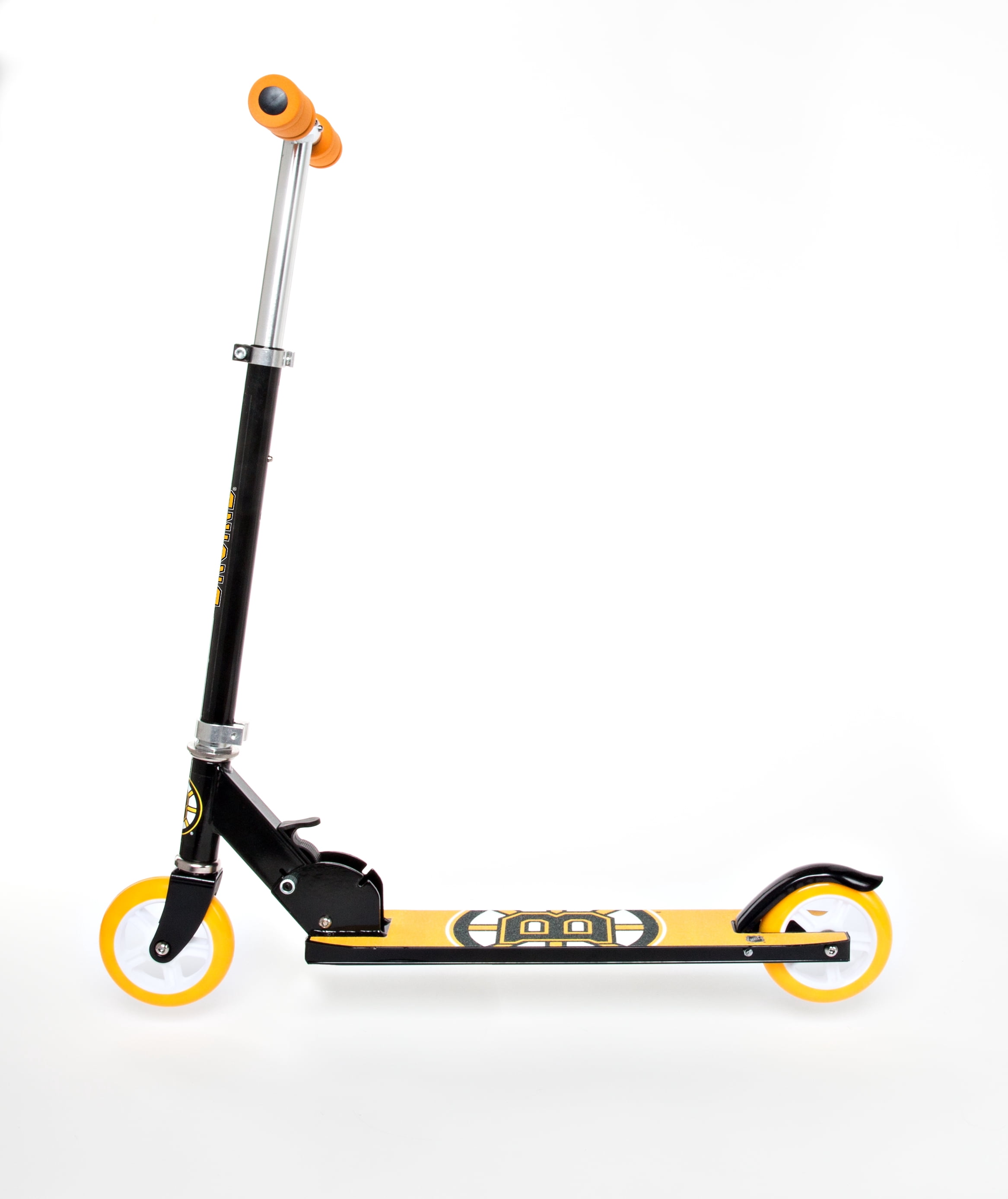 NHL Boston Bruins Folding Kick Scooter for Kids Ages 5 and Up by Walk-Onz Sports