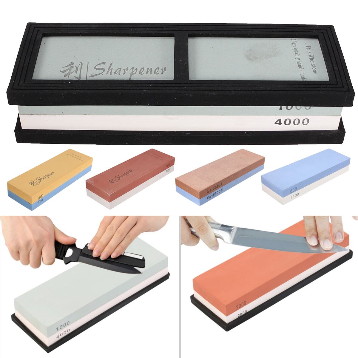 NEW Double-sided 2000#5000 3000#8000 Sharpening Stone Waterstone Dual Whetstone 