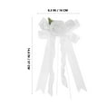 thumbnail image 5 of 4pcs White Wedding Ribbon Bows with Artificial Flowers for Car Handles, Mirrors, Chair Backs - Elegant Car Wedding Decorations, 5 of 10